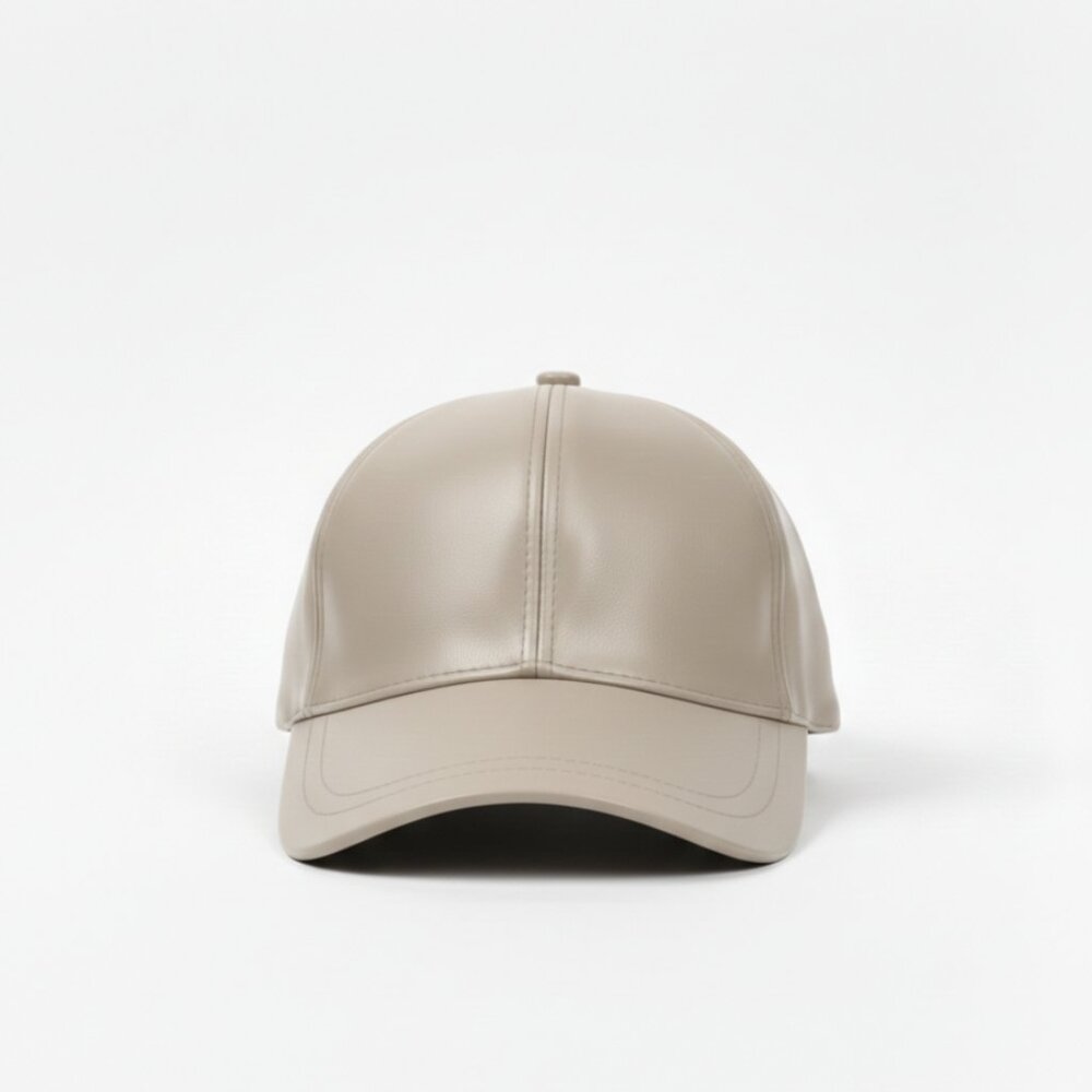 TELLARO Leather Baseball Cap - Beige